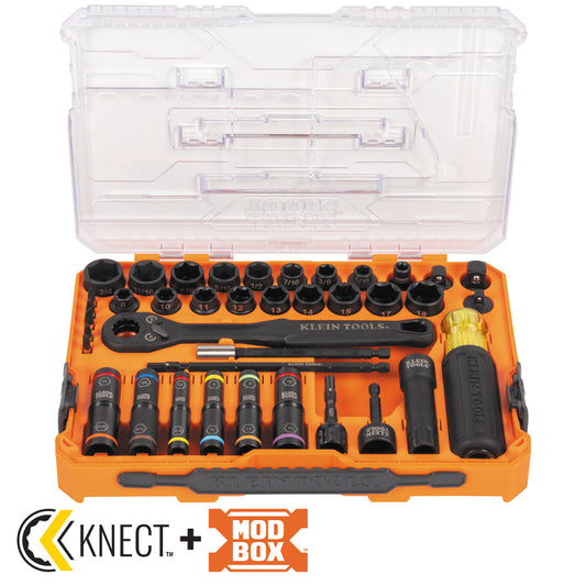 KNECT™ Complete Impact Pass Through and Flip Socket Set, 39-Piece - Klein