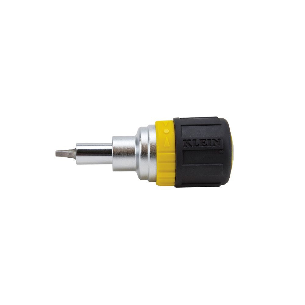 Multi-Bit Ratcheting Screwdriver, 6-in-1, Stubby, Ph, Sl, Sq, Nut Bits - Klein Tools