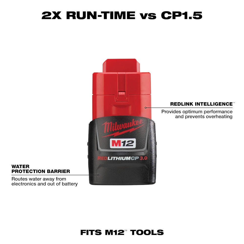 M12™ REDLITHIUM™ 3.0 Compact Battery Pack - Milwaukee