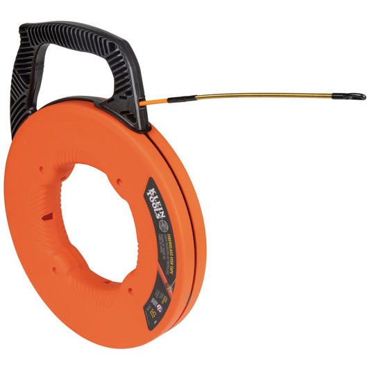 Fiberglass Fish Tape with Spiral Steel Leader, 50-Foot - Klein Tools