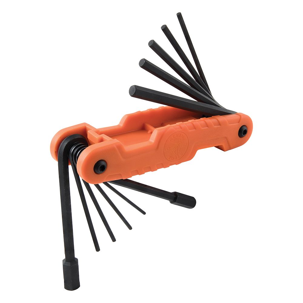 Pro Folding Hex Key Set, 11-Key, SAE Sizes - Klein Tools
