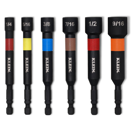 Magnetic Power Nut Setters, 4-Inch Shaft, 6-Piece - Klein