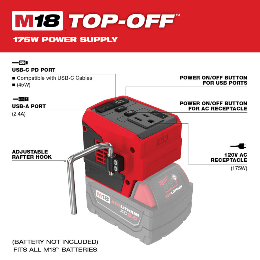 M18™ TOP-OFF™ 175W POWER SUPPLY - Milwaukee