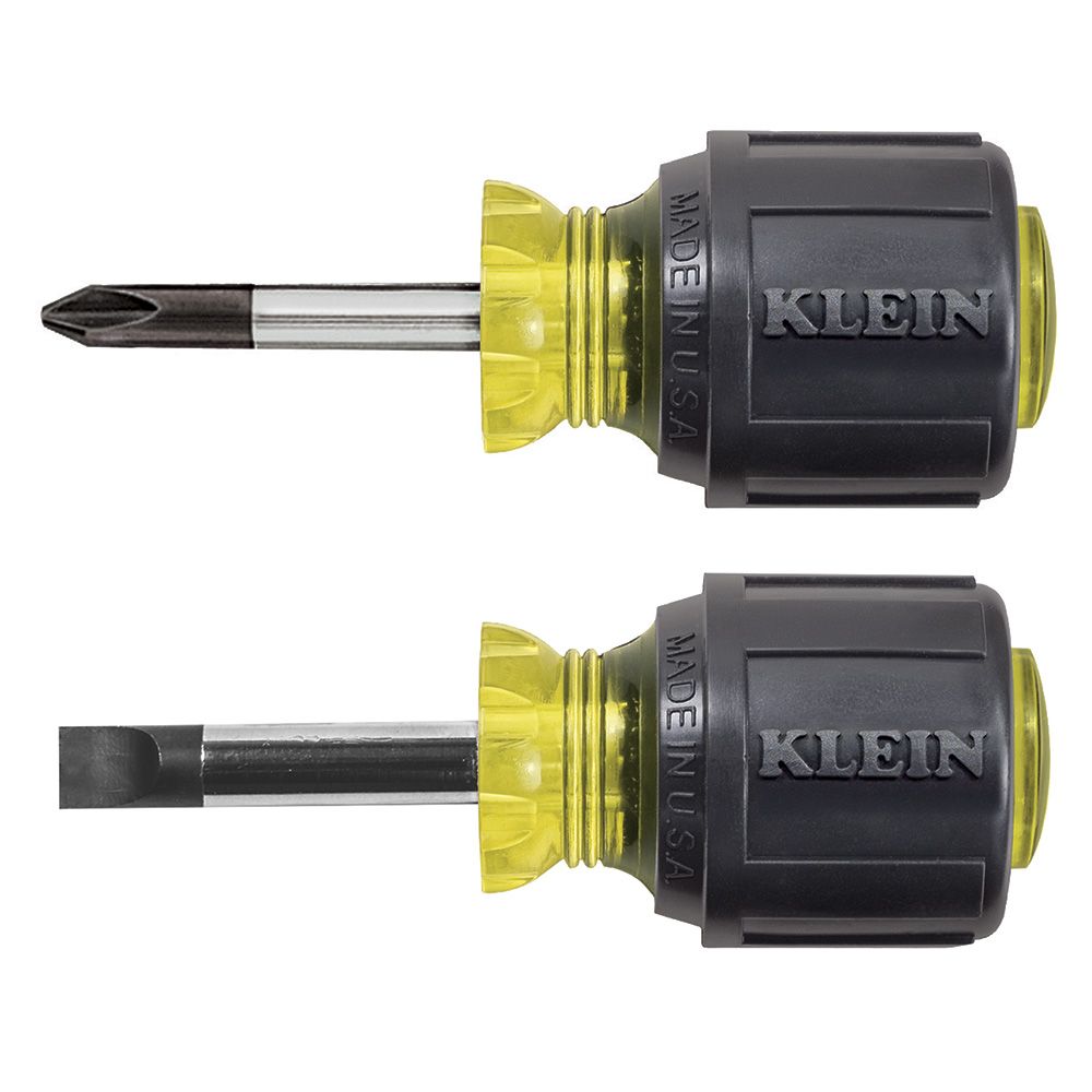 Screwdriver Set, Stubby Slotted and Phillips, 2-Piece - Klein Tools