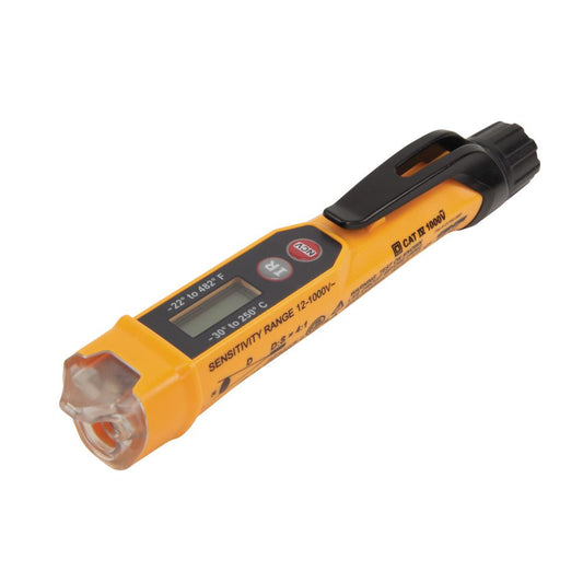 Non-Contact Voltage Tester Pen, 12-1000 AC V with Infrared Thermometer - Klein Tools