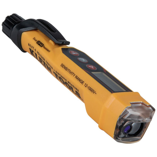 Non-Contact Voltage Tester Pen, 12-1000V AC, with Laser Distance Meter - Klein Tools